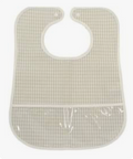 Clean up bib- Gingham Pearl Grey