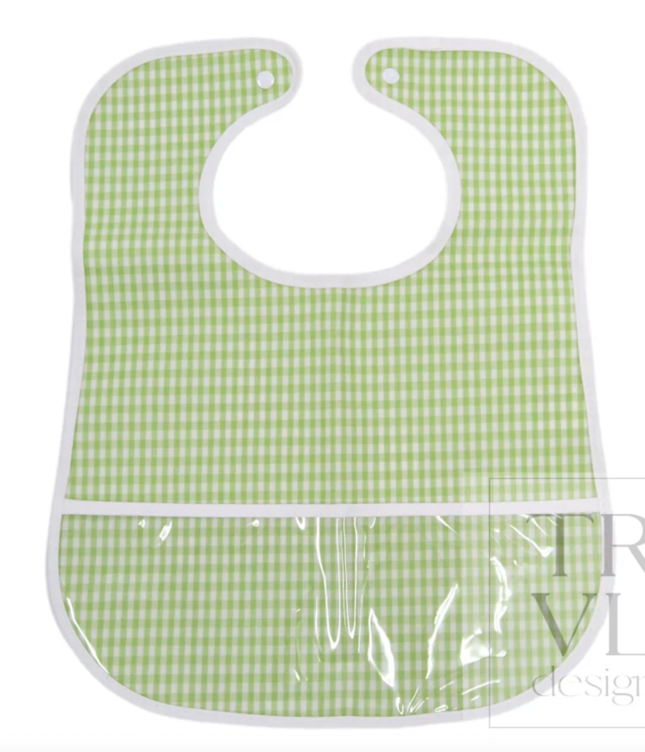 Clean up Bib- Gingham Leaf