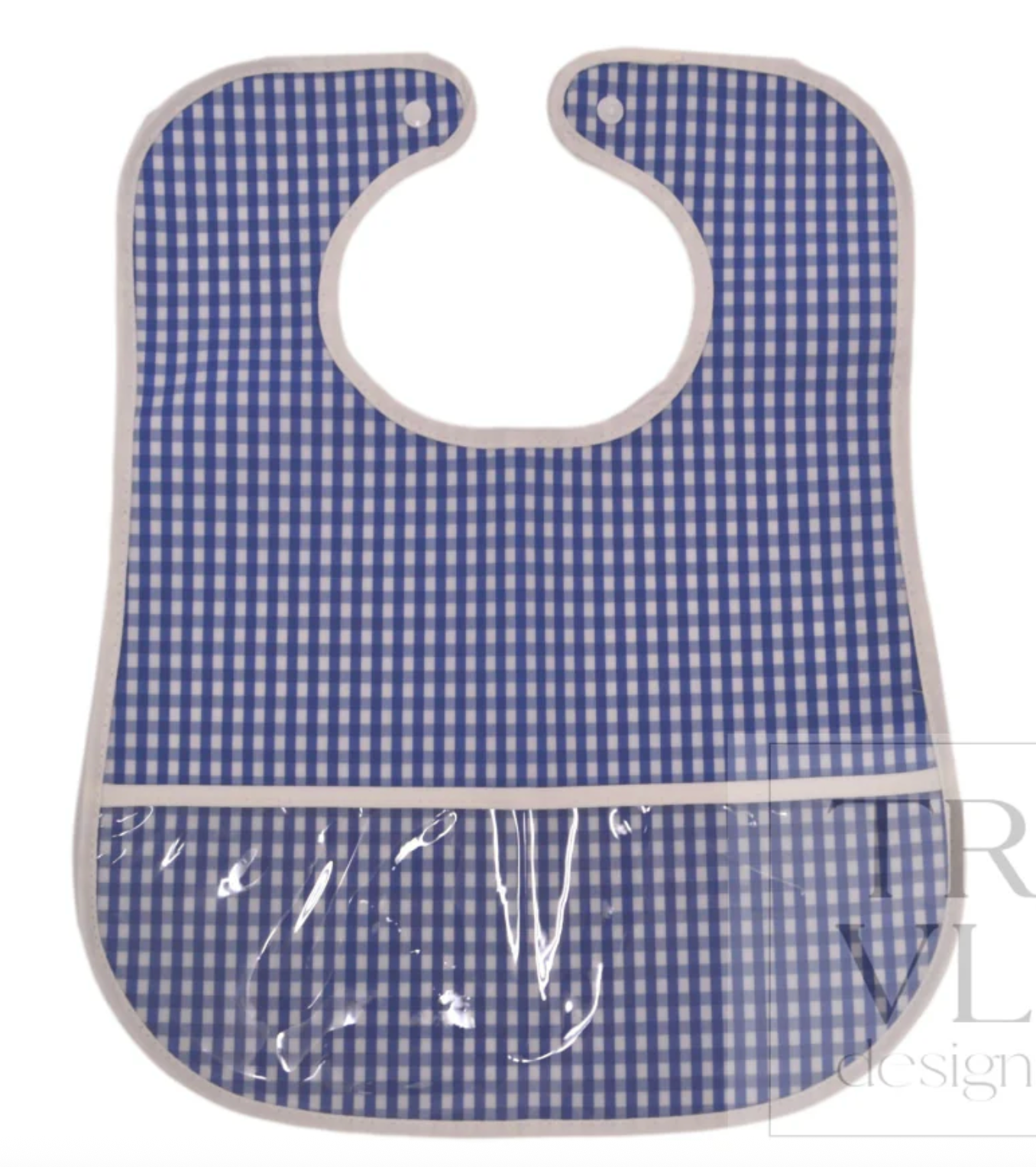 Clean up Bib- Gingham Royal