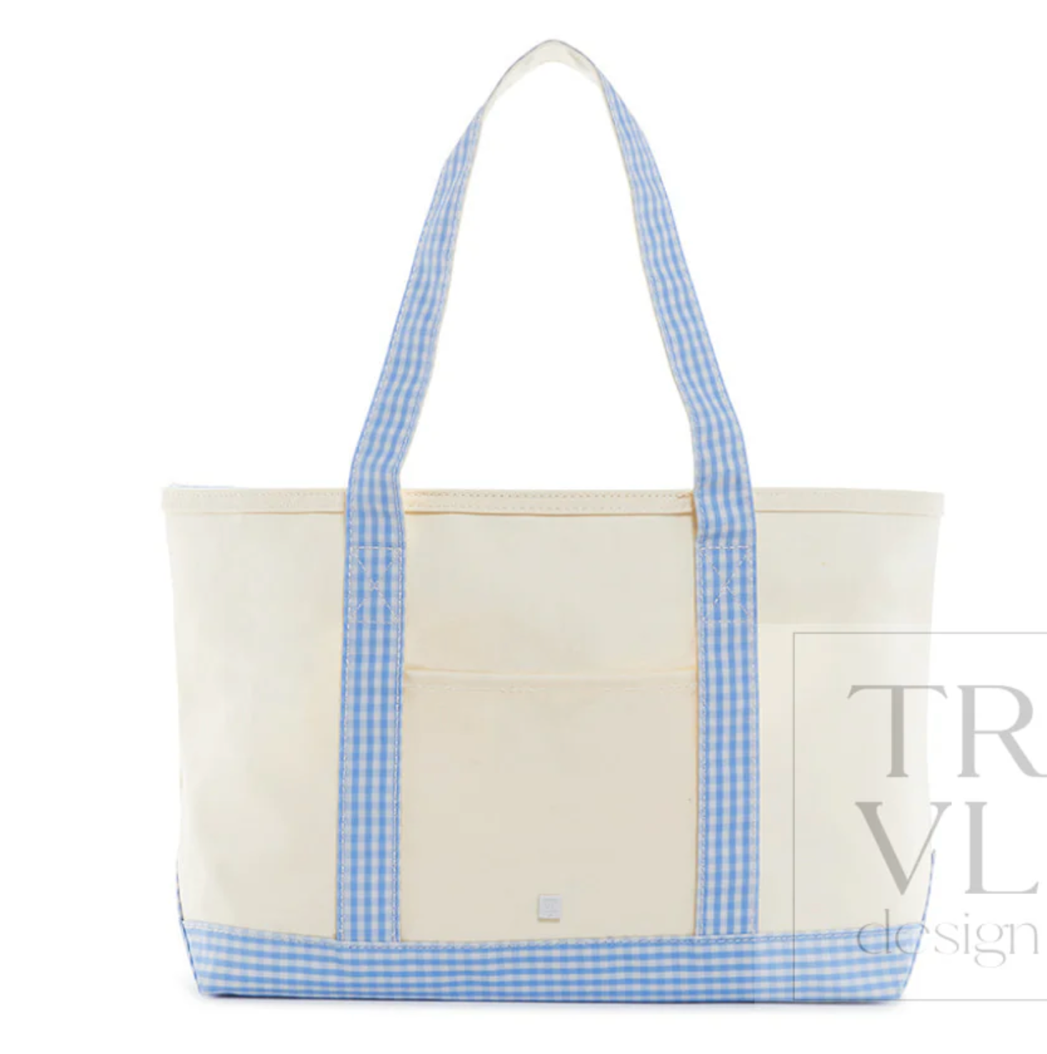 Medium Tote- Gingham Sky Trim