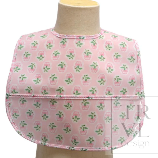 Clean Up Bib- Petite Fleur Pink
