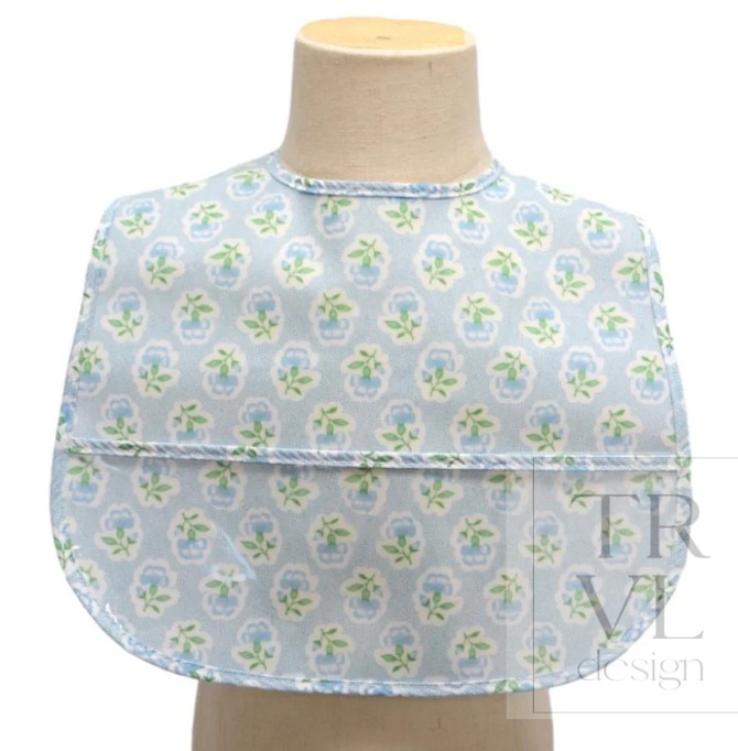 Clean Up Bib- Petite Fleur Blue