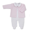 Giraffe Footie w/ jacket- Light pink/ white