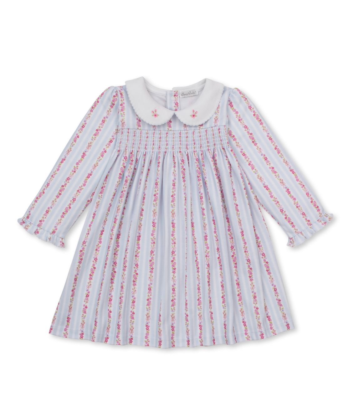 Light Blue Florals Smocked Dress