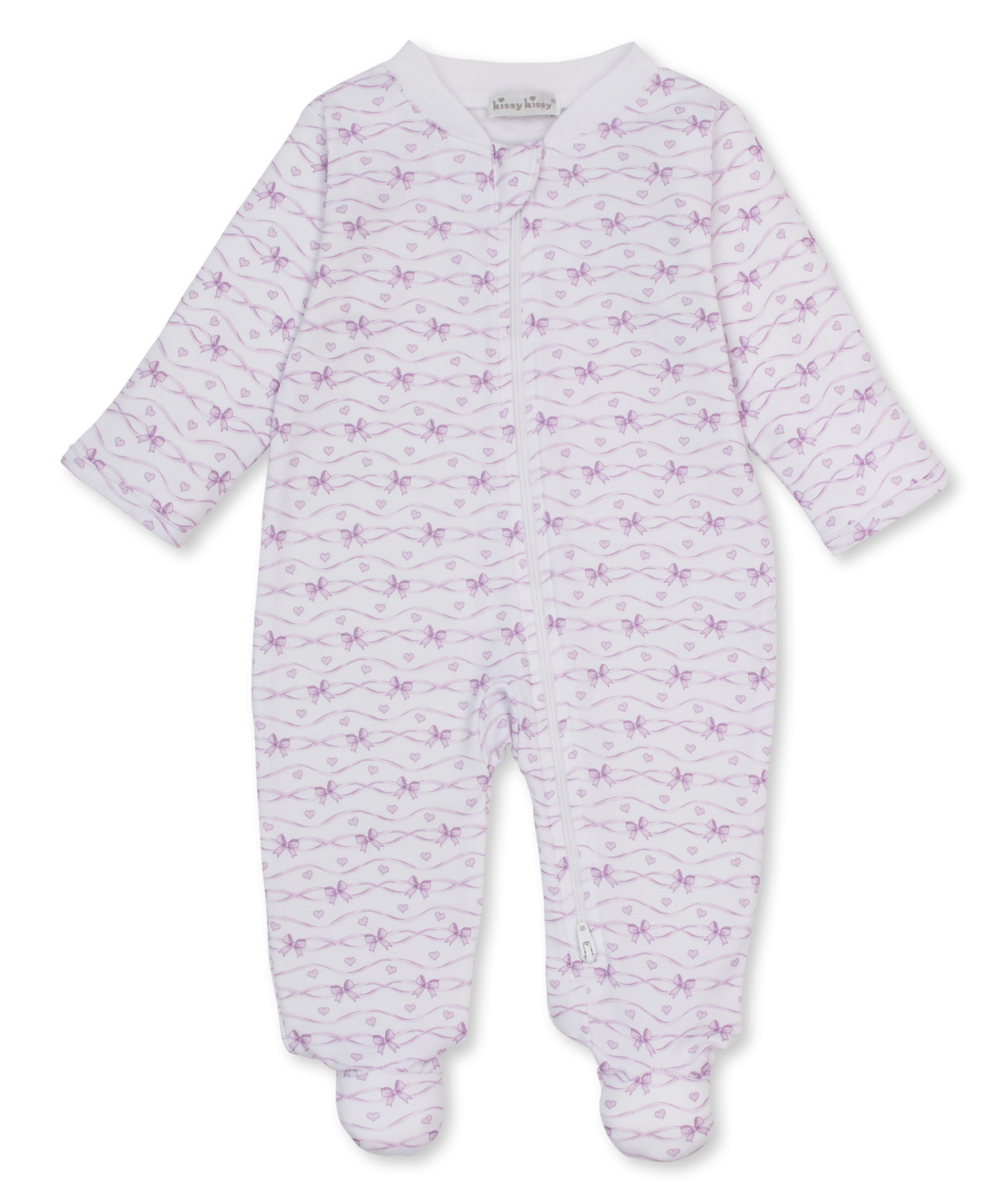 Lilac Baby Bows Footie