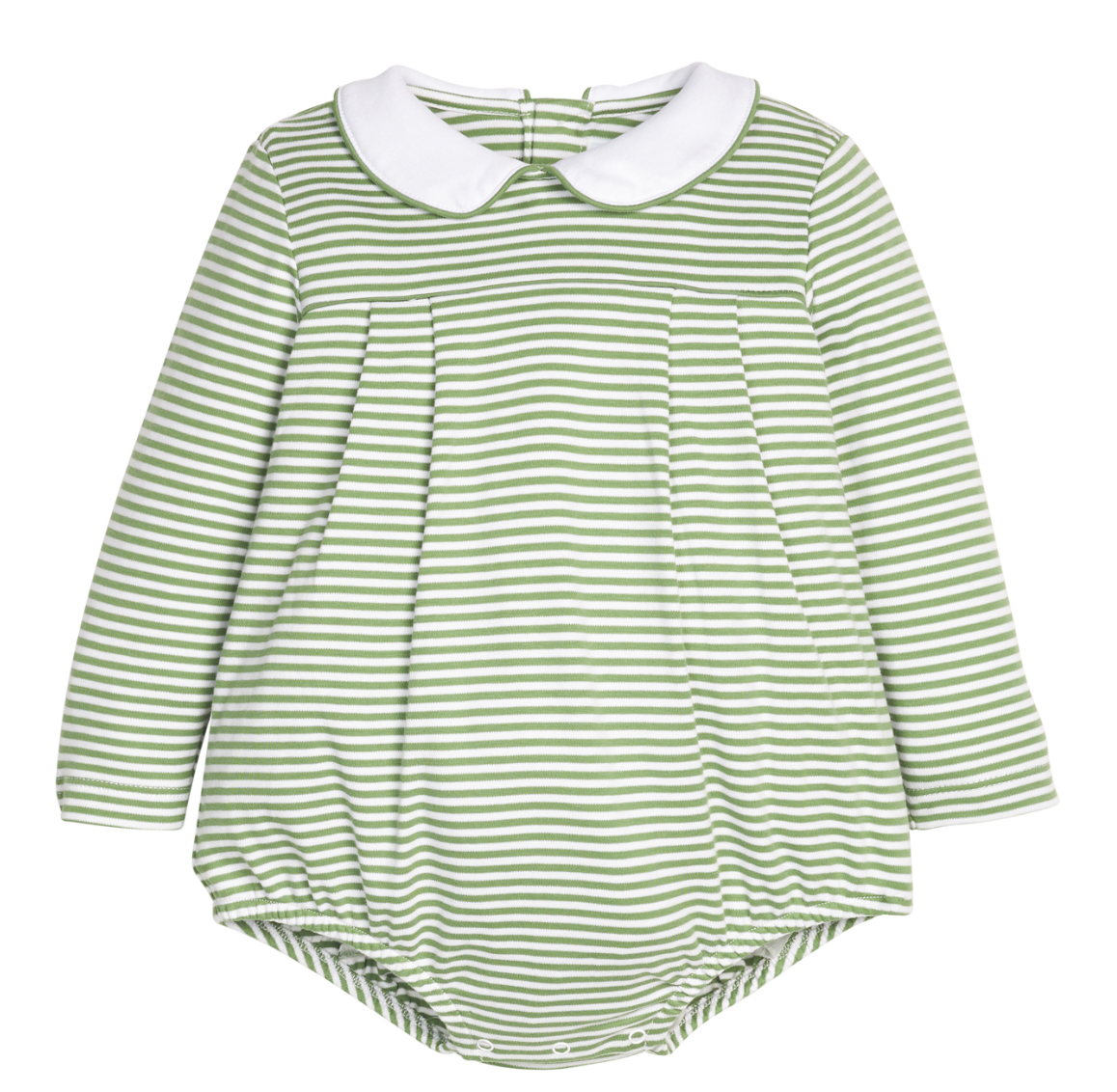 Pleated Peter Pan Bubble- Watercress Stripe