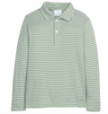 Long Sleeve Polo- Watercress Stripe