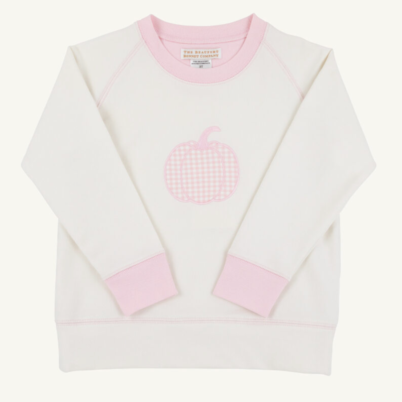 Pumpkin Cassidy Crewneck- Palm Beach Pink Gingham