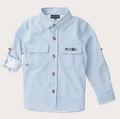 Founders Long Sleeve Fishing Shirt- Blue/white