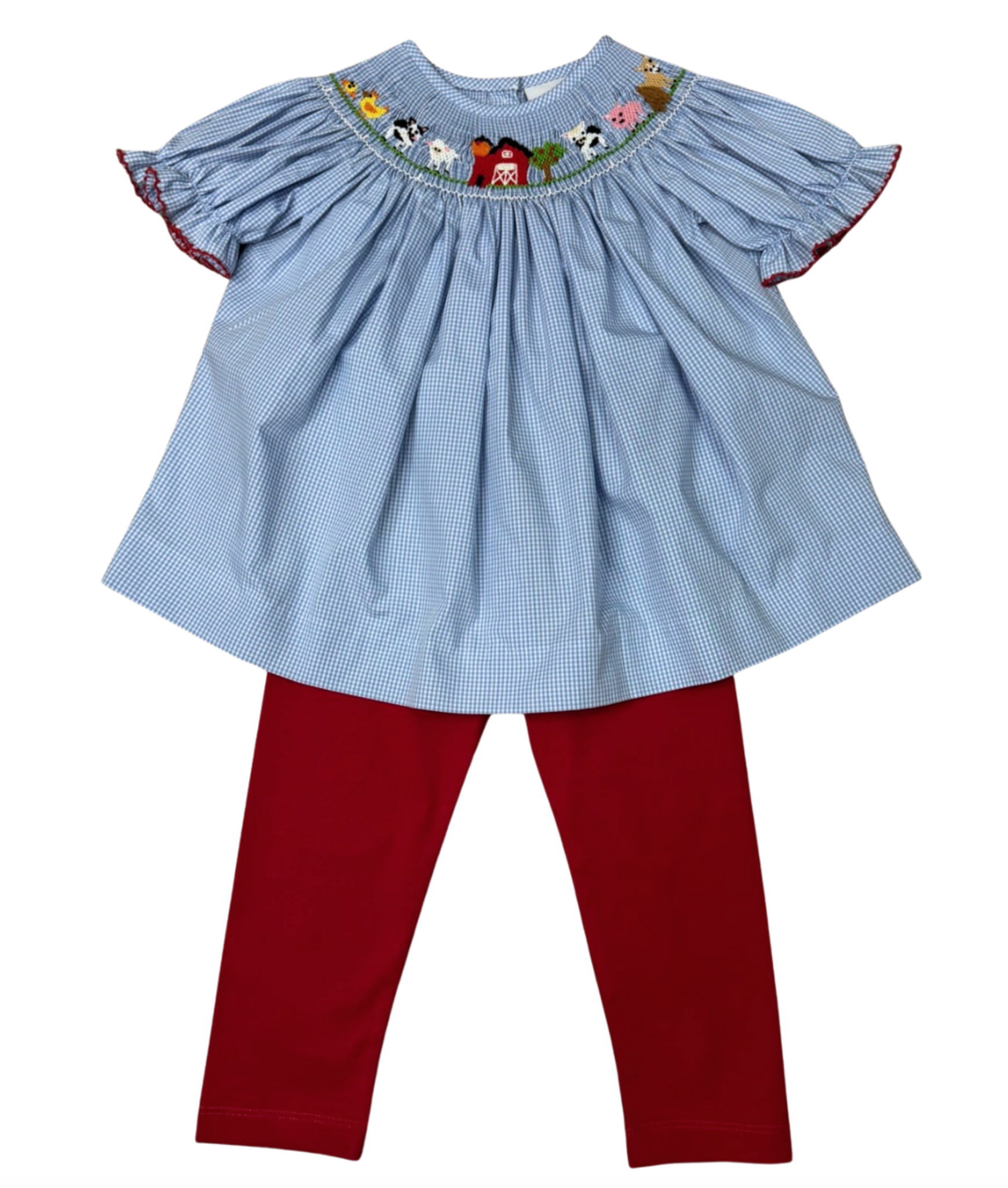 Smocked Farm Animals Bishop Set