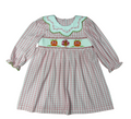Smocked Turkey Dress- Pink/White Check LS