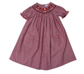 Red and Black Cheerleader Smocked Dress
