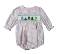 Smocked Princess Bubble- pink/white check