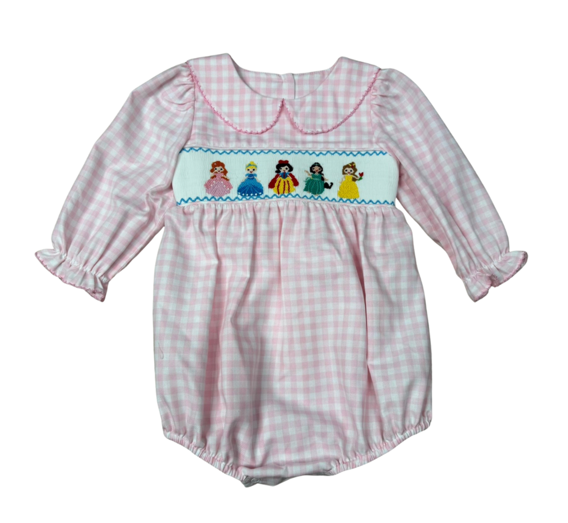 Smocked Princess Bubble- pink/white check