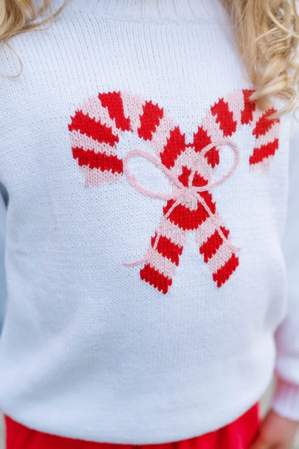 Cozy Up Sweater- Sterling White Candy Cane