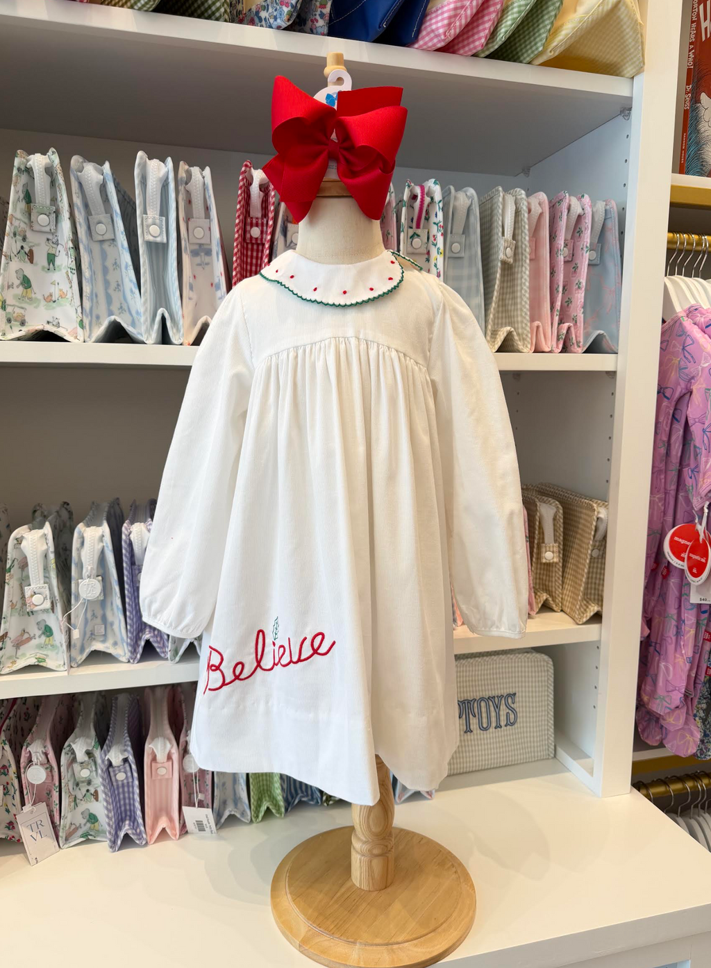 Eloise Dress- Dreamy White Corduroy, Believe