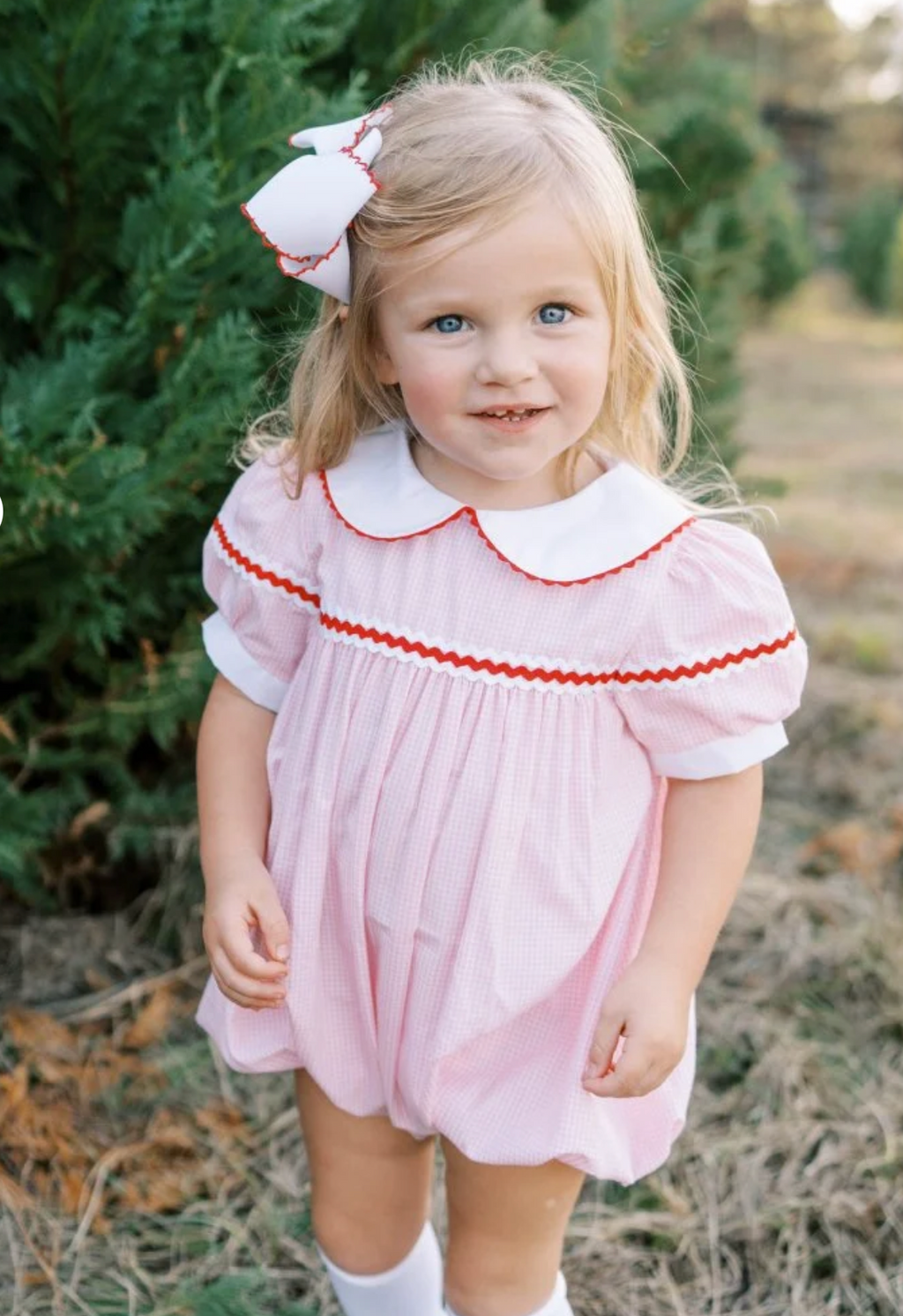 Kendall Bubble- Classic Pink Minigingham Ric Rac