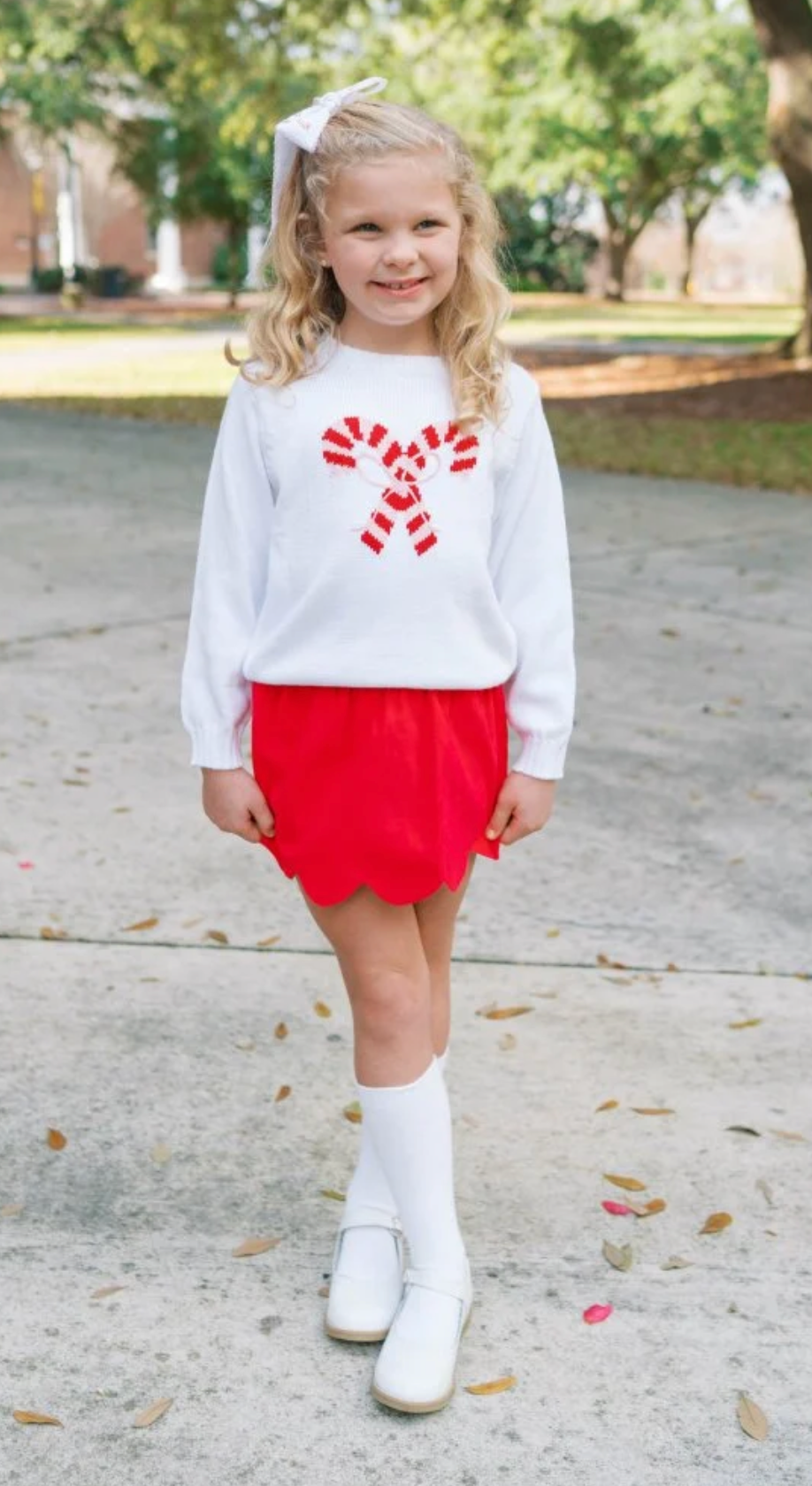 Susie Scallop skirt- High point Red Corduroy