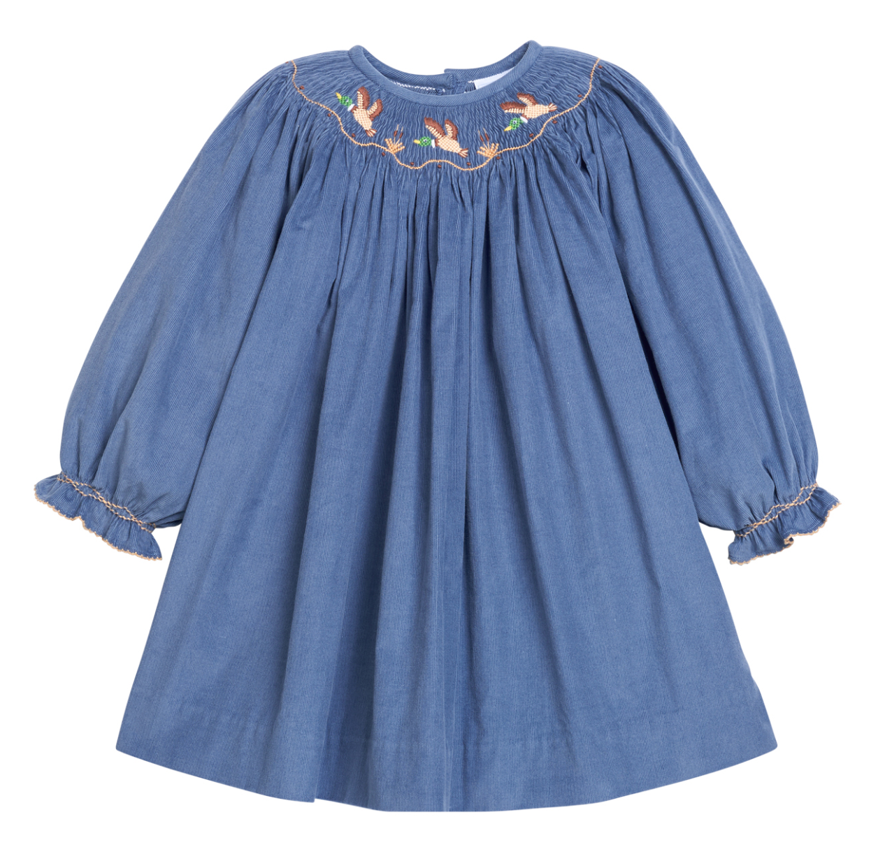 Smocked Bishop Dress- Flying Mallard