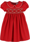 Red Classic Smocked Dress
