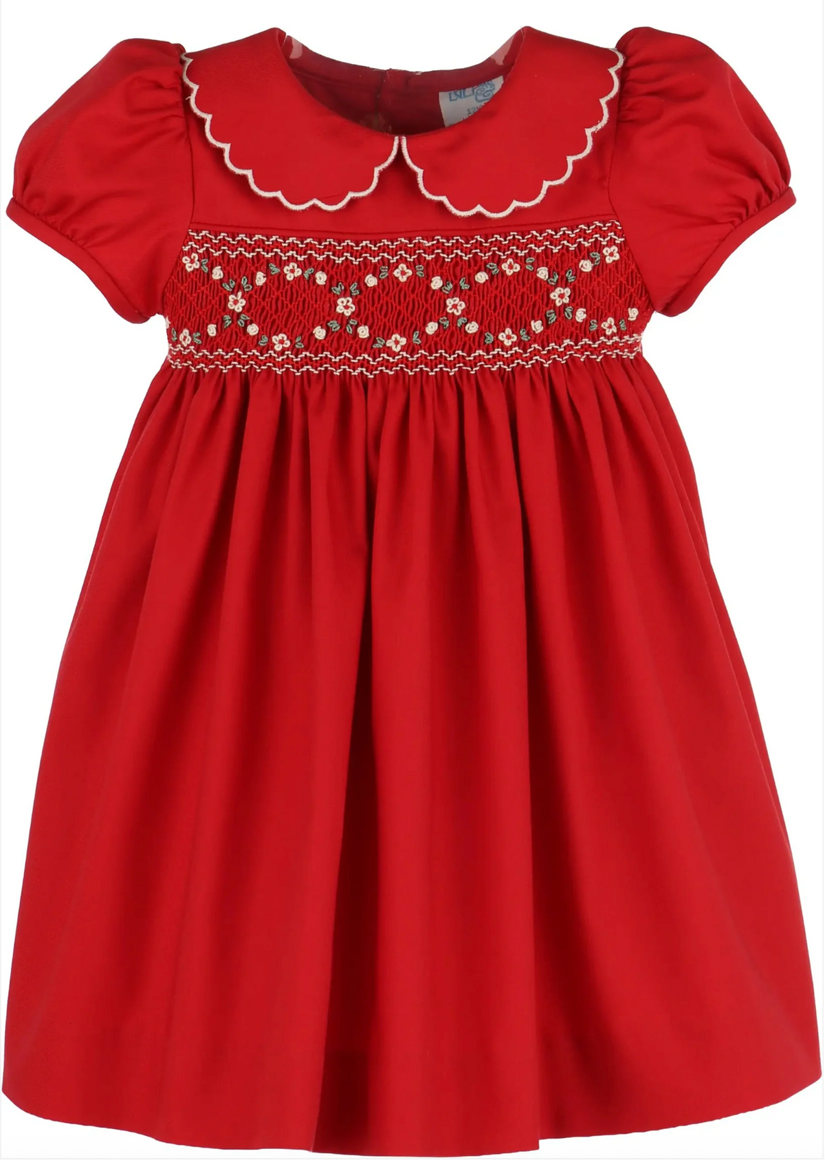 Red Classic Smocked Dress