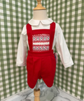 Smocked Velvet Romper