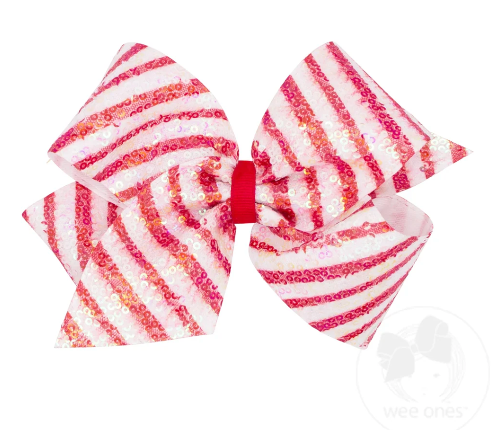 King Stripe Red/ White sequin