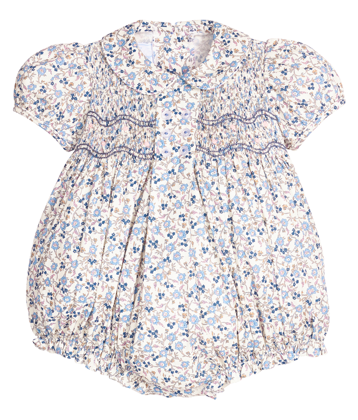 Smocked Bridget Bubble- Wisteria Floral