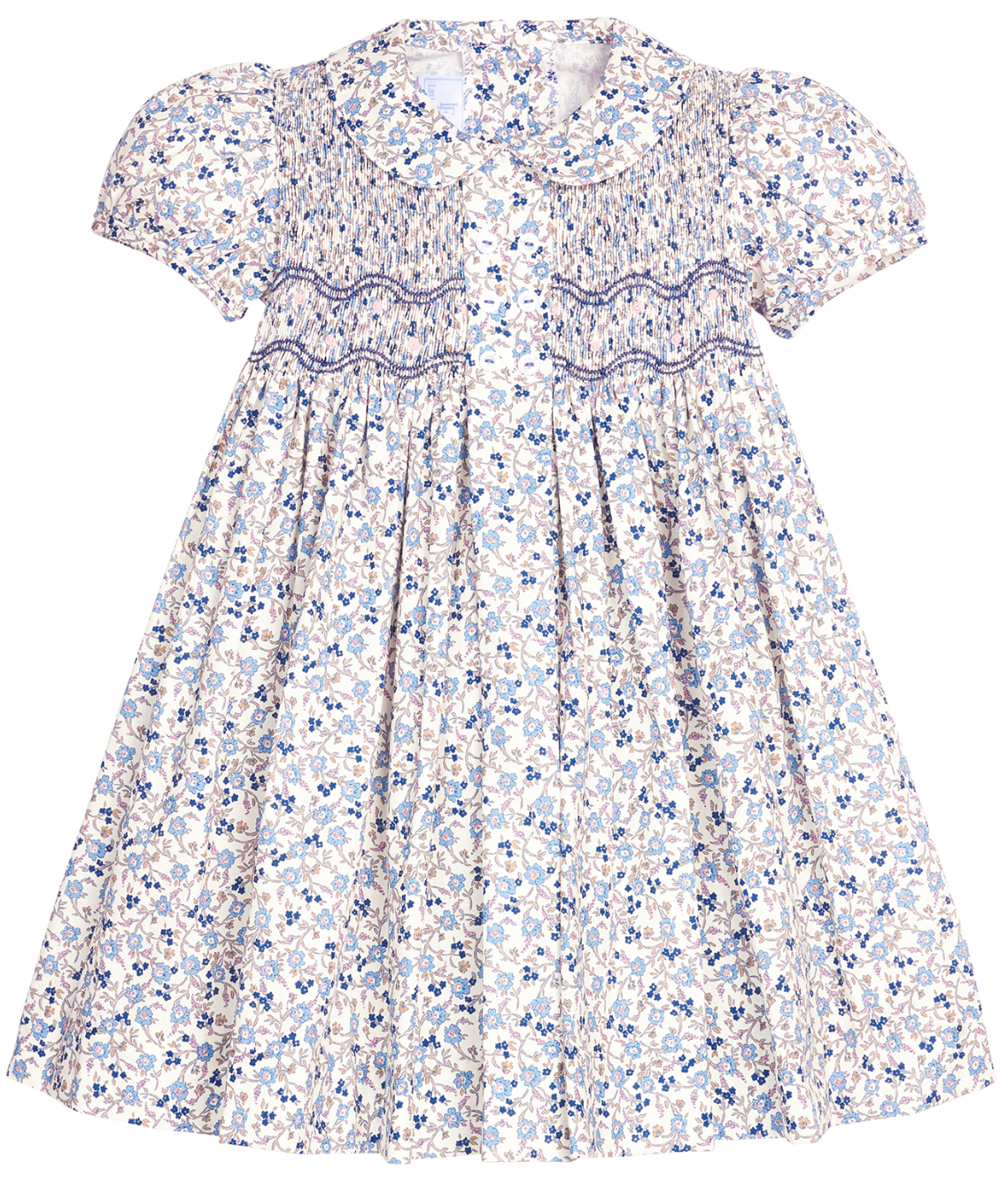 Smocked Bridget Dress- Wisteria Floral