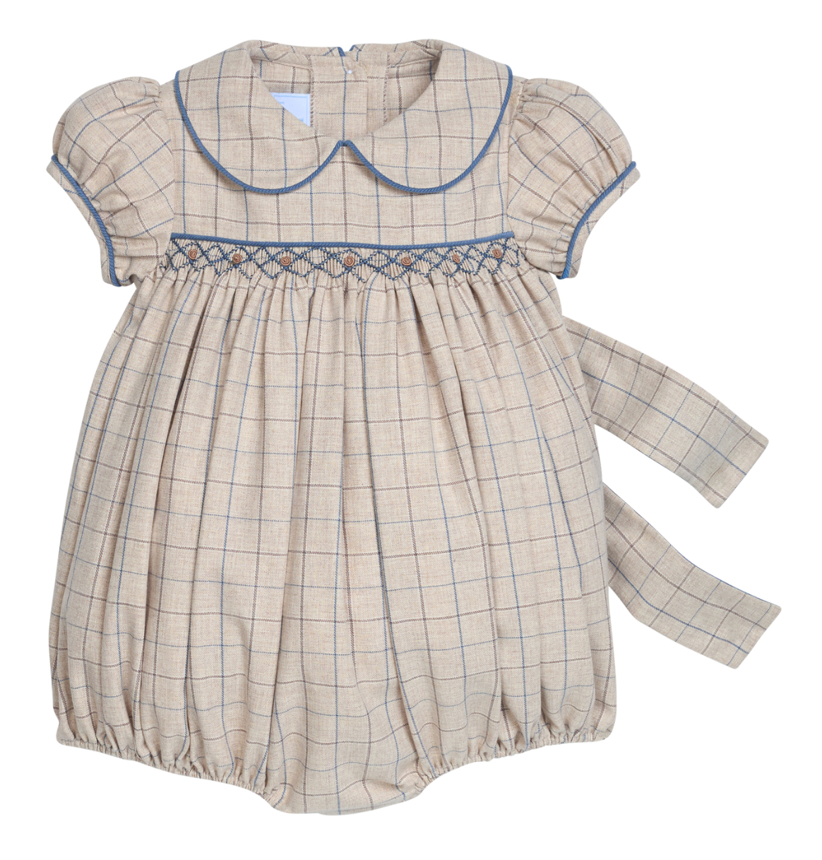 Smocked Natalie Bubble- Durham Windowpane