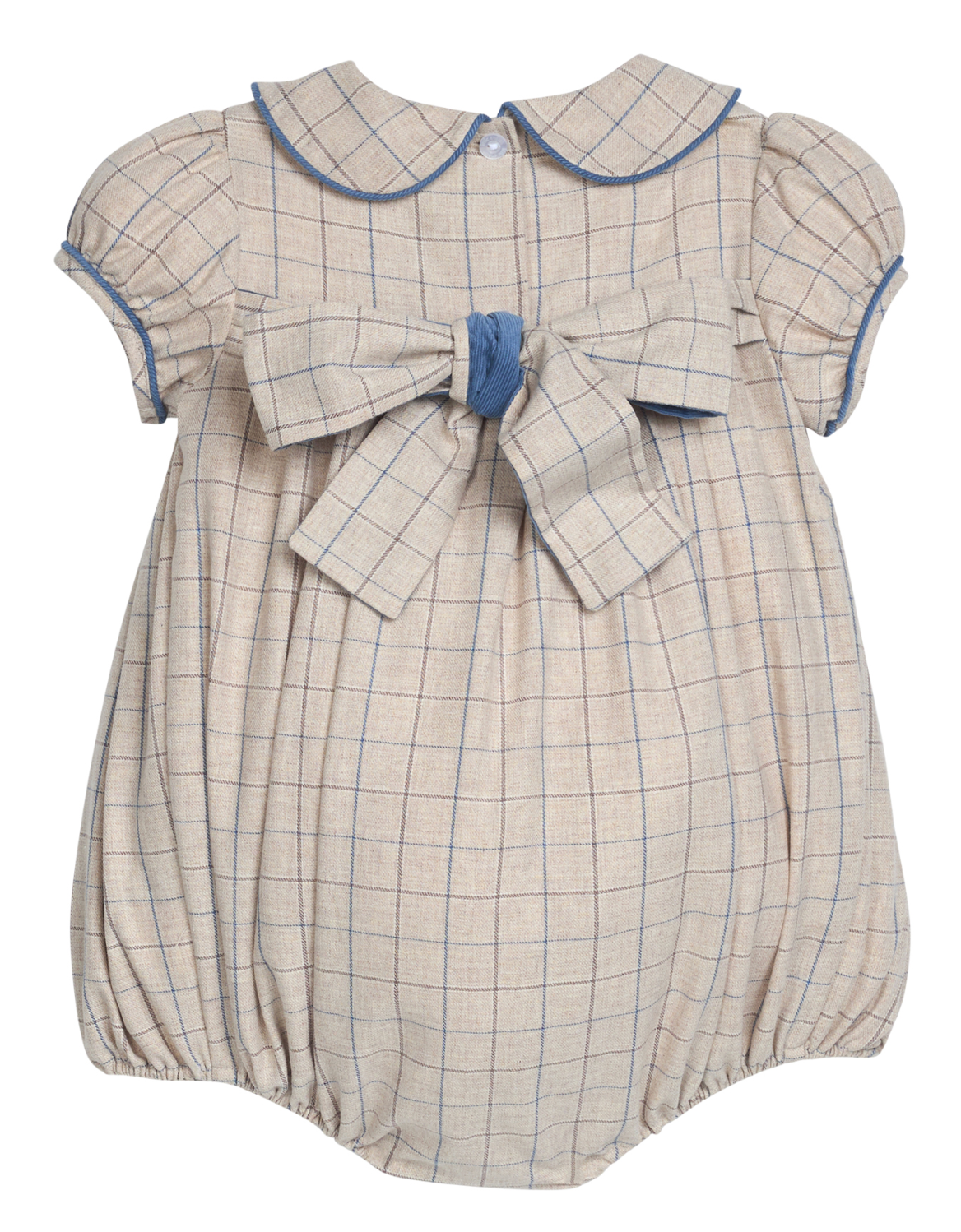 Smocked Natalie Bubble- Durham Windowpane
