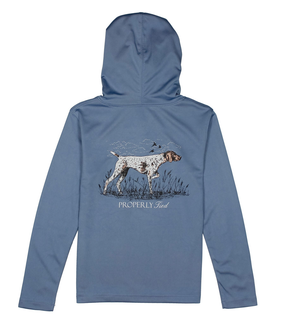 Performance Hoodie- Pointer Stone Blue