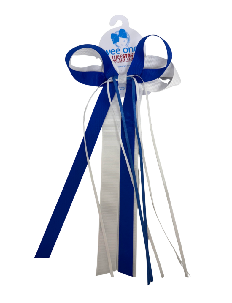 Streamer Bow- Blue/white