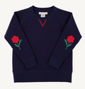 Cassidy Comfy Crewneck- Nantucket Navy with Flowers